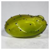 6' lime green oval beaded vase
