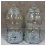 9' pair glass candy dispenser shape candy dishes