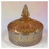 6' carnival glass lidded candy dish