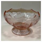 7' pink depression pedestal candy dish