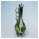 18' emerald glass drip footed decanter