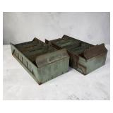 Pair 12' industrial metal drawers