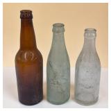 3 early bottles blatz beer, aurora IL etc