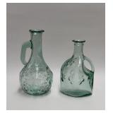 Aqua blue green glass oil and vinegar set