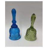 2 Art glass bells