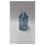 Sky Blue glass cotton ball jar