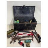 Metal Strong Box with Assorted Tools