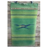 Native American roadrunner woven wool rug