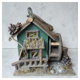 Folk art grist mill wooden sculpture
