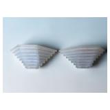 Art deco glass skyscraper wall sconce set