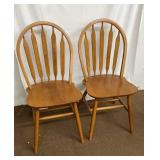 2 Arch Back Spindel Wooden Chairs