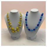 Vintage Lucite geometric & ball necklaces