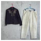 Alex Kim zip up & koman suede feel pants