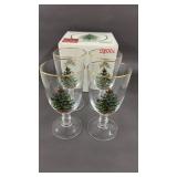 4 Spode Christmas Tree Goblets 7'