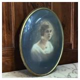 Vintage bubble glass face portrait 24 x 14