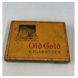 Vintage Old Gold Cigarette Tin 5.5 x 4.5