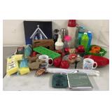 Misc Lot - Ashtrays, Thermos, Nut Buster etc