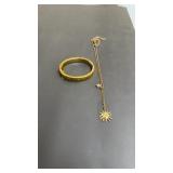 Gold tone bracelet and necklace