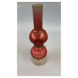 Cranberry Glass Oil Lamp 14'