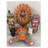 6 Ceramic Figurines Thanksgiving and Other