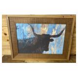 Framed Steer / Cow Art 31 x 23