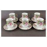 6 Bavaria Hand Painted Cups and Saucers