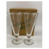 2 Princess House Pilsner Glasses 7.5'
