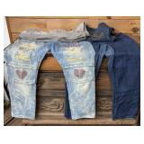 4 pairs designer jeans