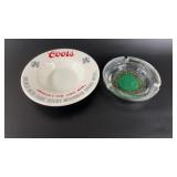 2 Vintage Ashtrays- Coors, First National Bank
