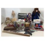 Collectibles Lot - Oil Lamps, Dolls, Gord etc