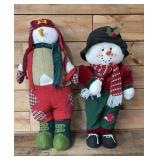28' pair snowmen doorstops figures