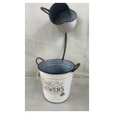 New Metal Planter Bucket / / Pitcher 2' tall