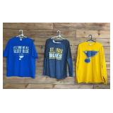 3 st. Louis blue shirts XL
