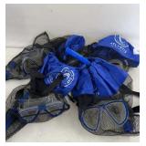 4 Atlantis Mask and Snorkel Sets