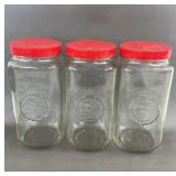 3 Golden Harvest Canister Jars 9.5'