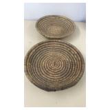 2 Native Style Woven Baskets 12'