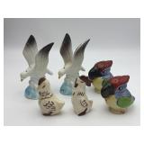 3 pairs 1950s S&P sets roosters, toucan