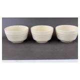 3 Vintage USA Beehive Crock Bowls 4.75'