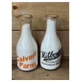Calvert farms & kilbourn milk bottles