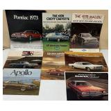 8 vintage car auto brochures catalogs