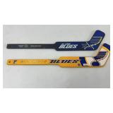 2 Mini Blues Hockey Sticks 25'