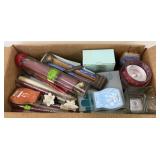Box Full of Assorted New Candles