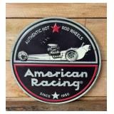 12' American racing hot rod metal sign