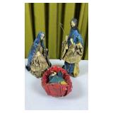 Vintage Paper Mache Nativity Set