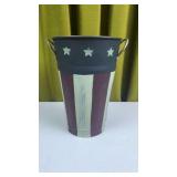 Star & Stripes Metal Bucket 8.5'