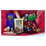 Tote with Christmas, Dolls etc