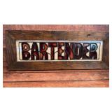 18' stained glass bartender sign