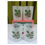 NOS Holly & Frost Rocks Glasses 4'