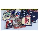 Assorted Flag Tablecloths and Throw Blanket