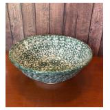 12' Italy green spatterware mixing bowl